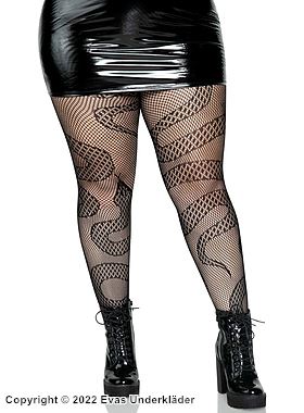 Sexy pantyhose, net, snake print, plus size